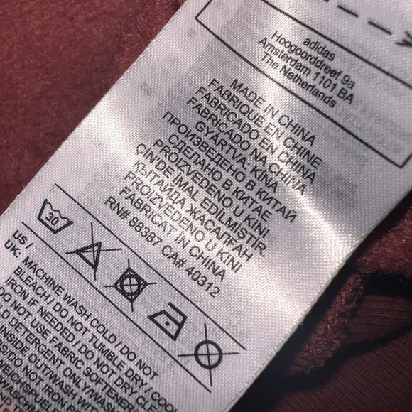 ADIDAS Sweatshirt Women’s Size L Pink Maroon Camo AOP Mock Neck Casual Sporty - Picture 13 of 14